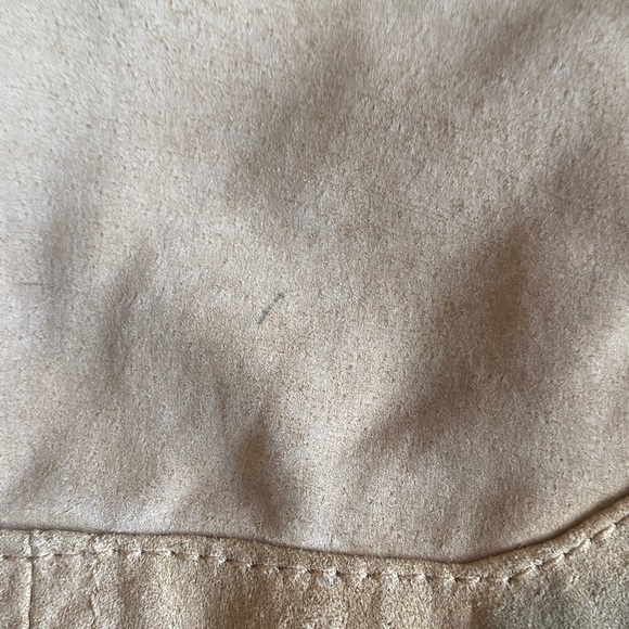 Vintage Suede Zip Front Jacket with Zip Pockets, Buff, Cream, Tan, Fully lined M - Picture 14 of 16